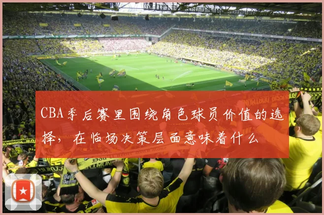 CBA季后赛里围绕角色球员价值的选择，在临场决策层面意味着什么